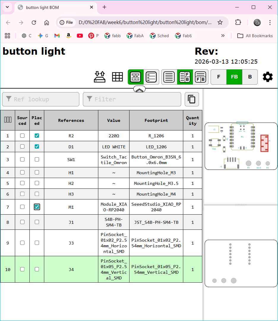 Reviewing selected components